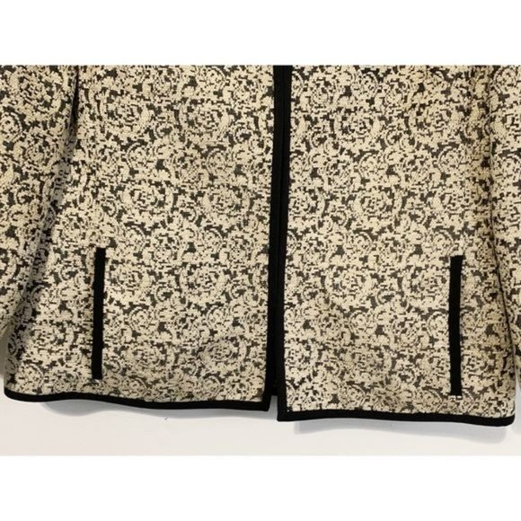 Doncaster Collection Blazer 12 XL Black Jacquard Open Viscose Silk Lined - Picture 6 of 8